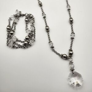 STEELX jewelry Necklace and Bracelet Crystal set
